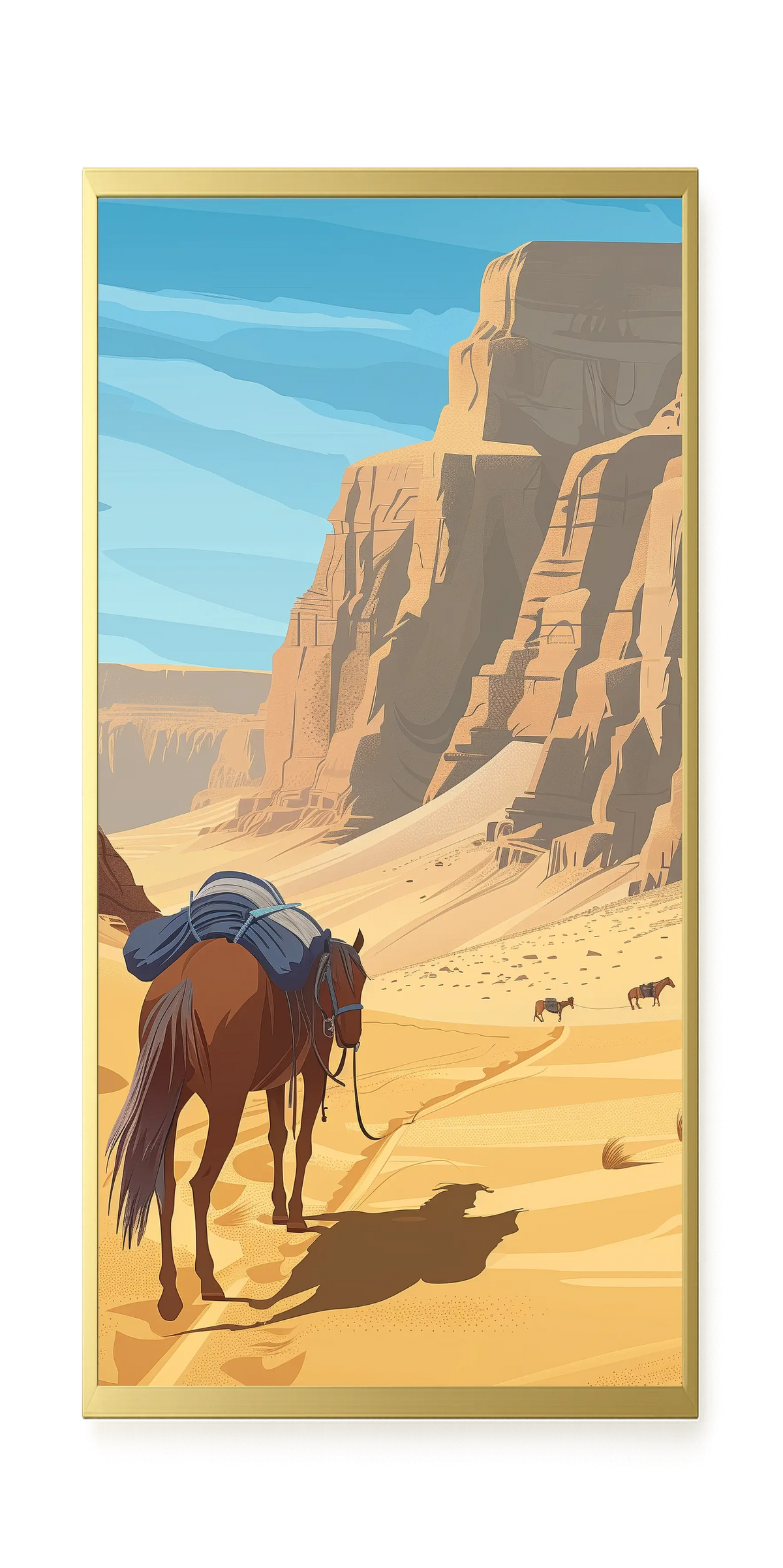 Camel Caravan Path Canvas Wall Art