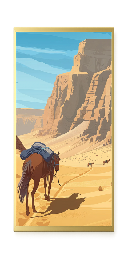 Camel Caravan Path Canvas Wall Art