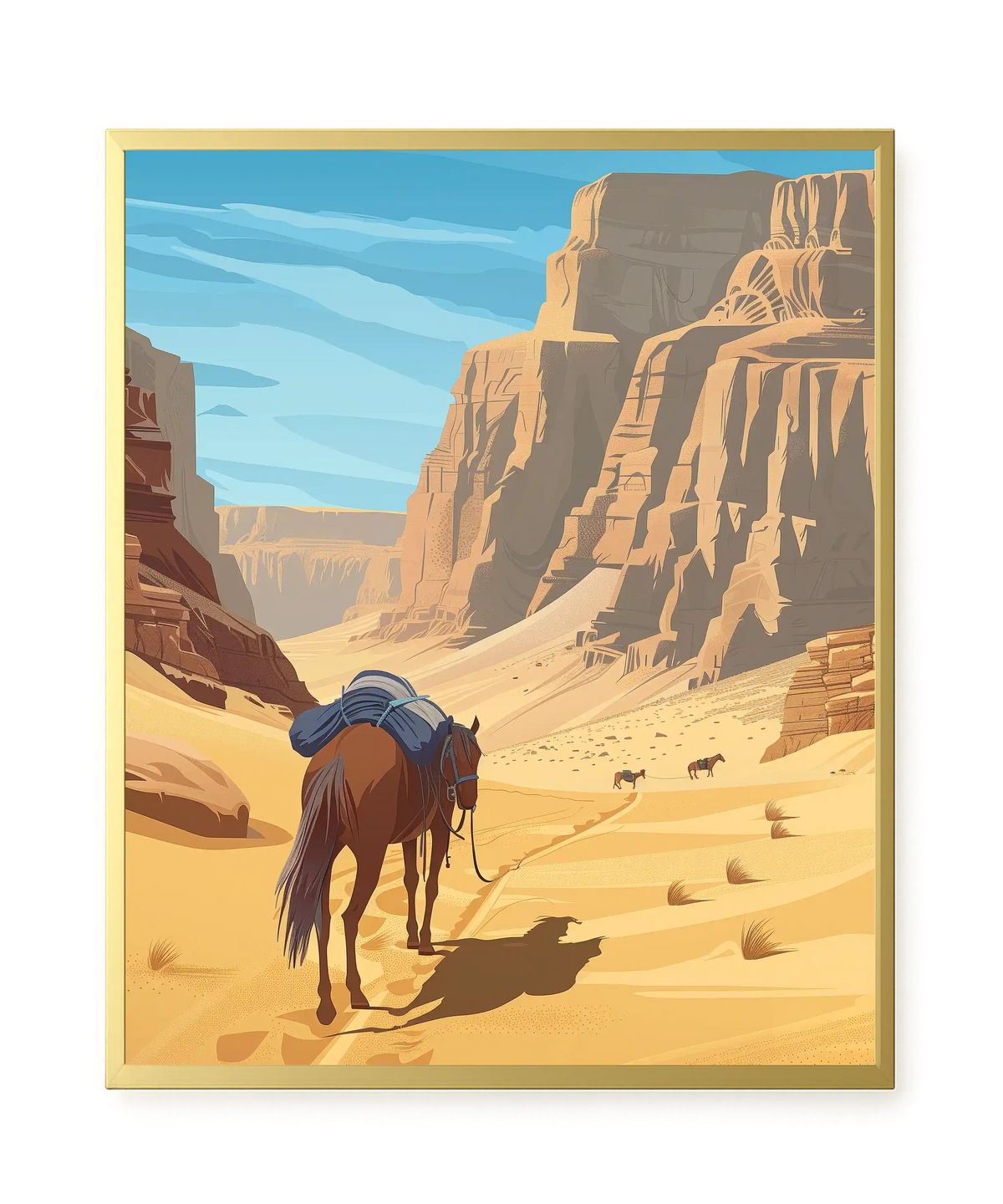 Camel Caravan Path Canvas Wall Art