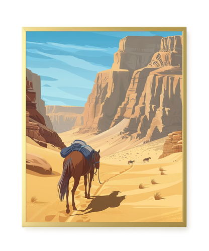 Camel Caravan Path Canvas Wall Art