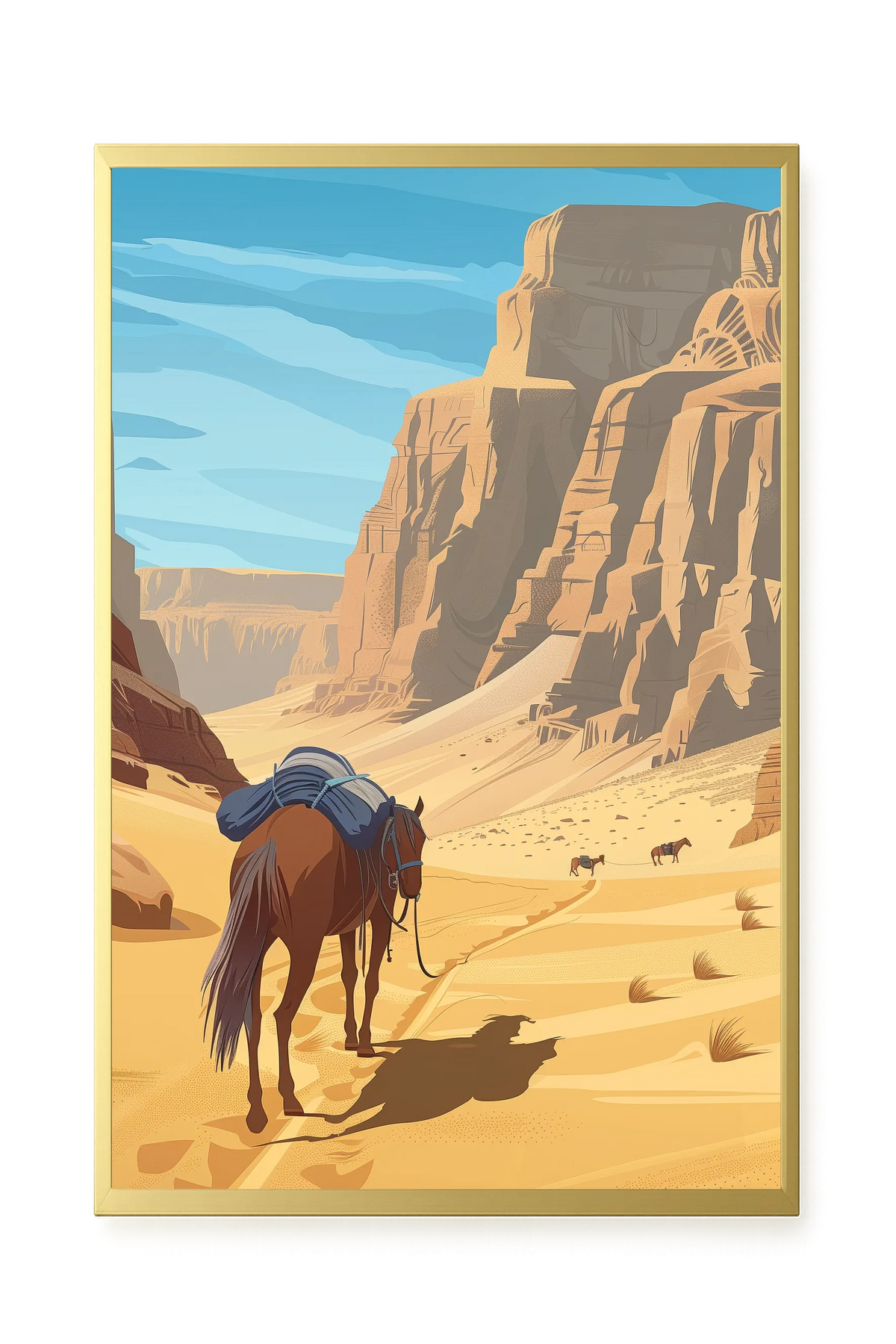 Camel Caravan Path Canvas Wall Art