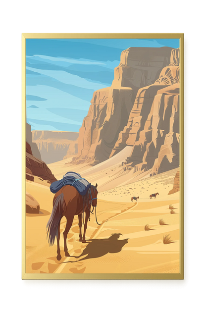 Camel Caravan Path Canvas Wall Art