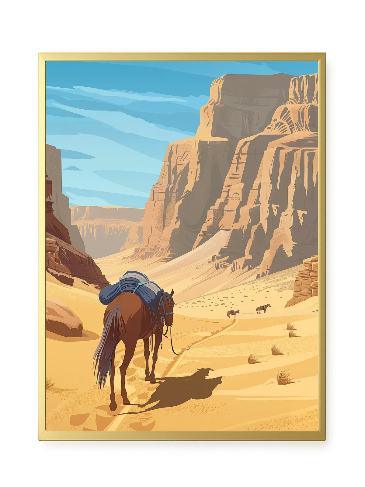 Camel Caravan Path Canvas Wall Art