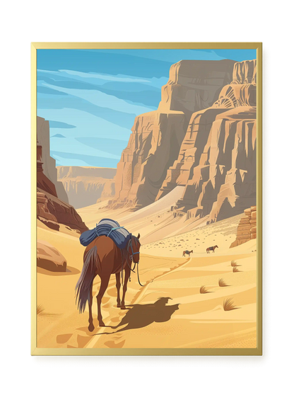 Camel Caravan Path Canvas Wall Art
