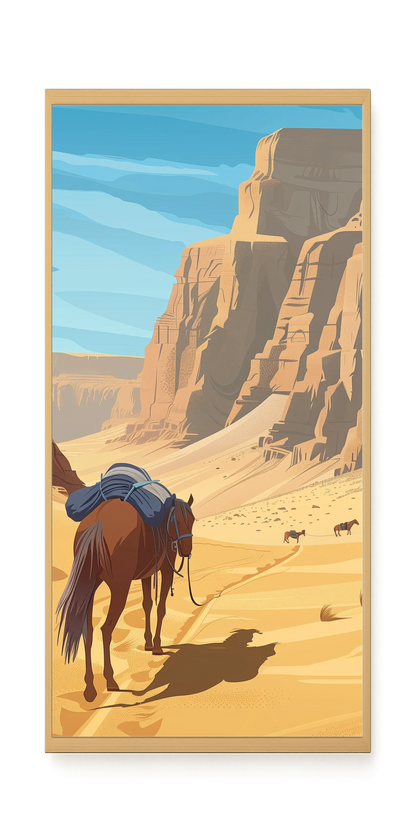 Camel Caravan Path Canvas Wall Art