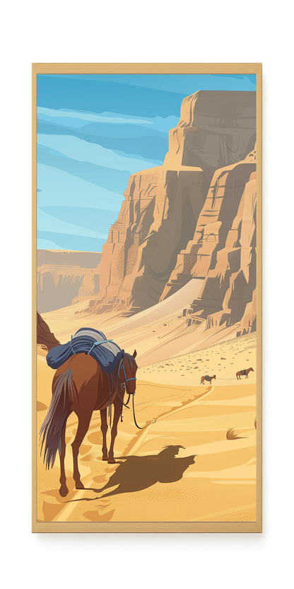 Camel Caravan Path Canvas Wall Art