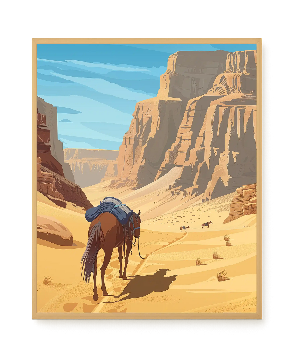 Camel Caravan Path Canvas Wall Art