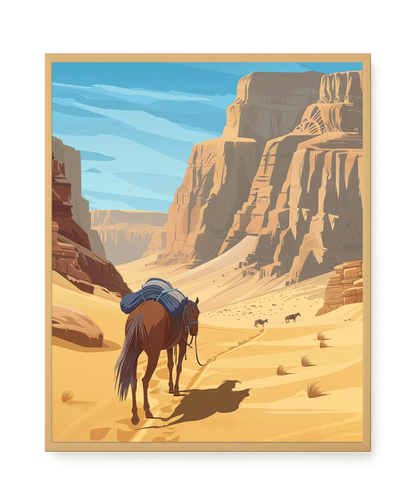 Camel Caravan Path Canvas Wall Art