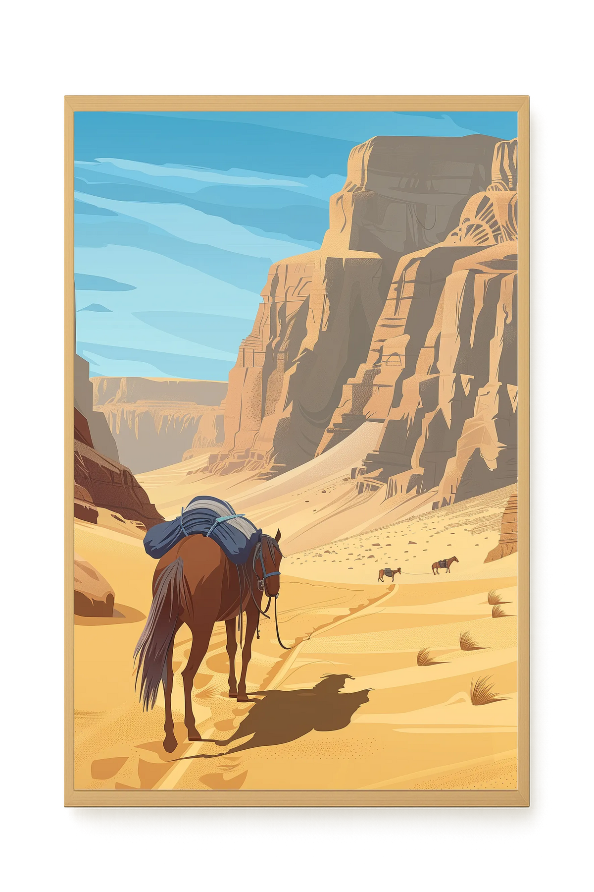 Camel Caravan Path Canvas Wall Art