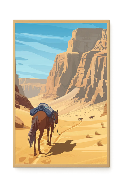 Camel Caravan Path Canvas Wall Art