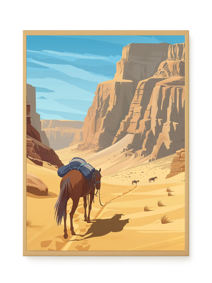 Camel Caravan Path Canvas Wall Art