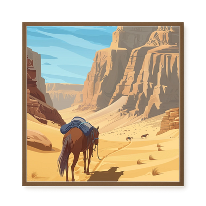 Camel Caravan Path Canvas Wall Art
