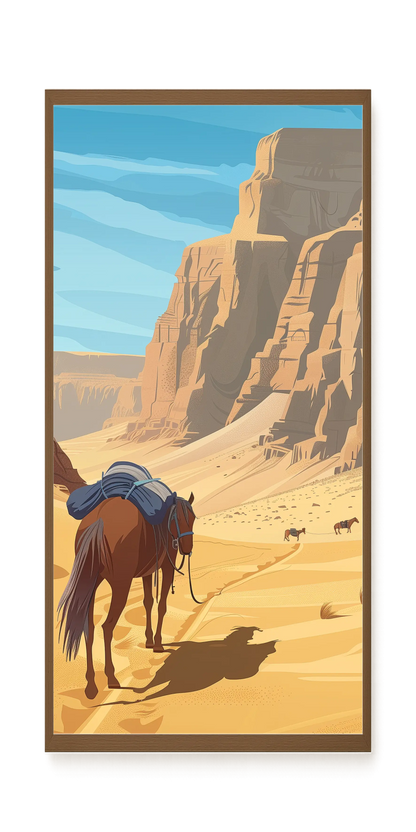 Camel Caravan Path Canvas Wall Art