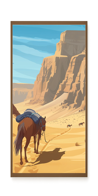 Camel Caravan Path Canvas Wall Art