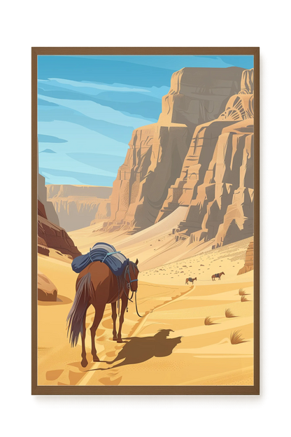 Camel Caravan Path Canvas Wall Art