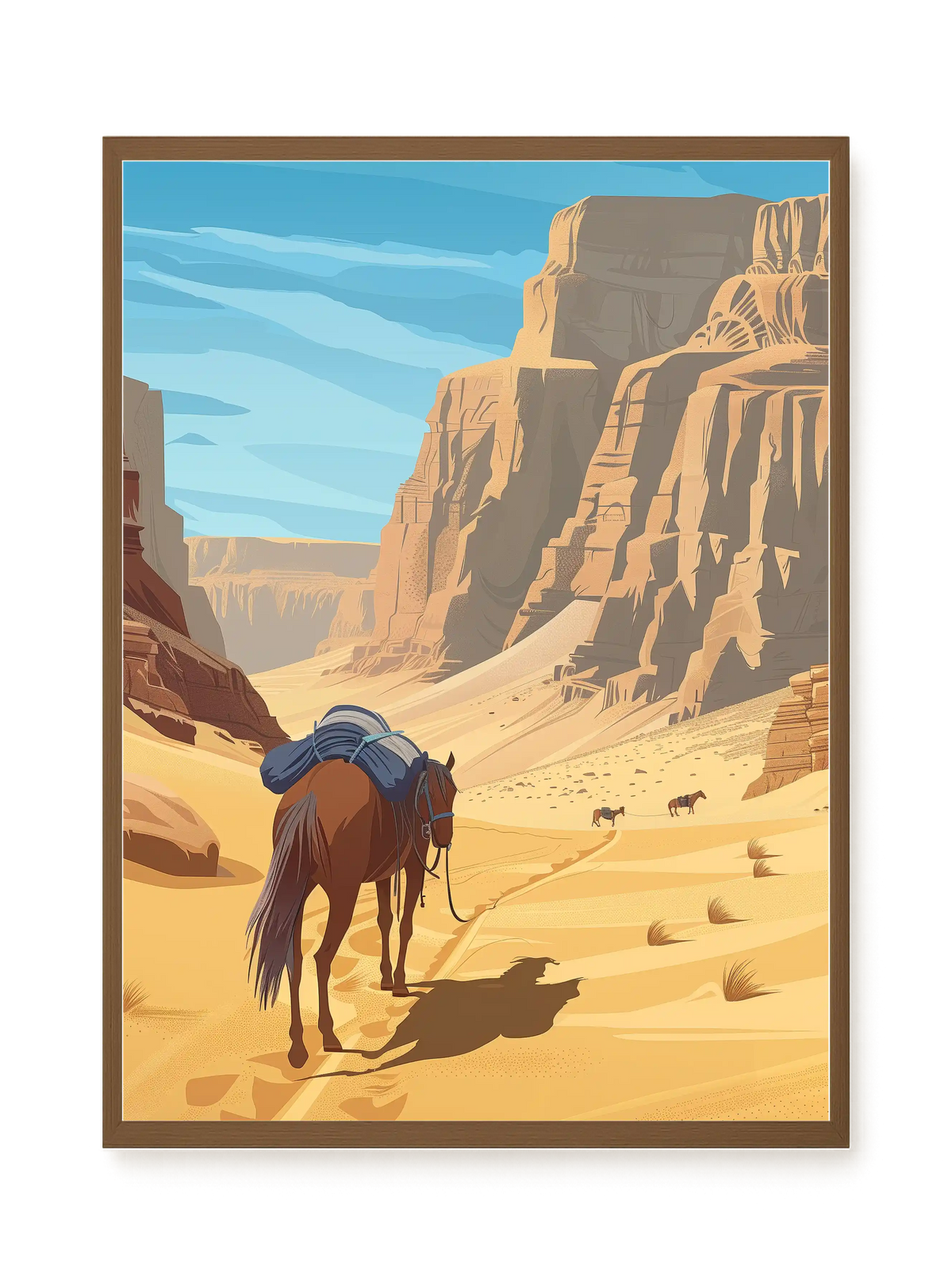 Camel Caravan Path Canvas Wall Art