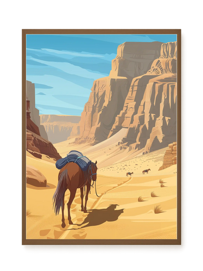 Camel Caravan Path Canvas Wall Art