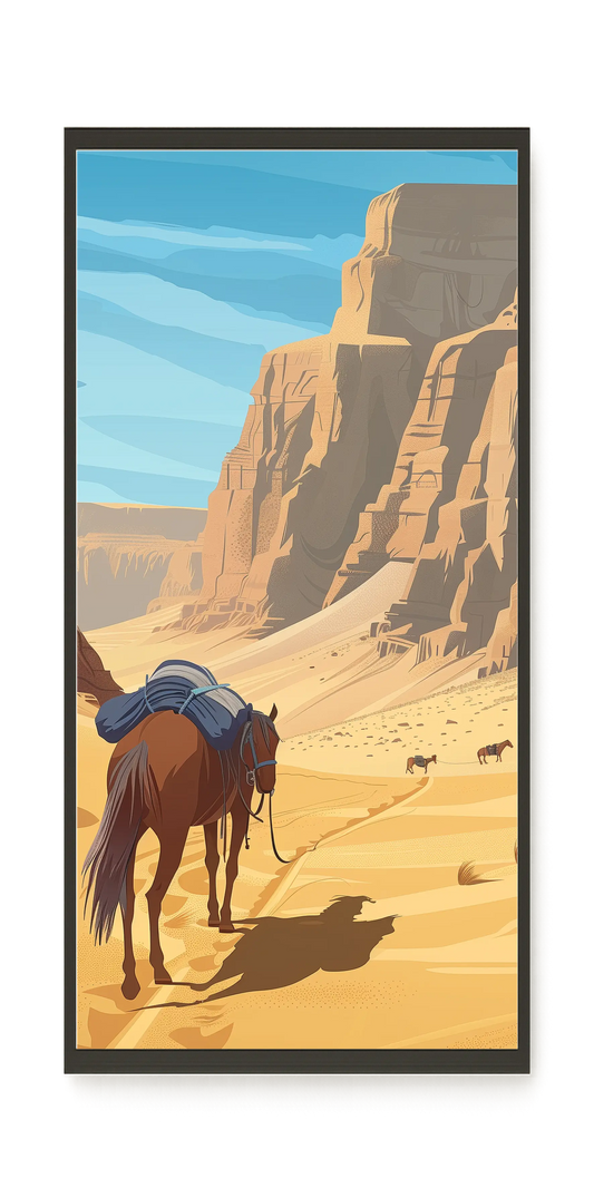 Camel Caravan Path Canvas Wall Art