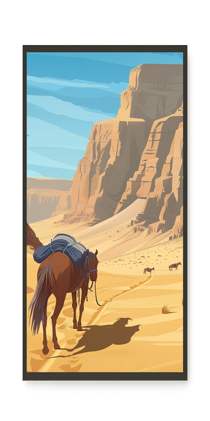 Camel Caravan Path Canvas Wall Art