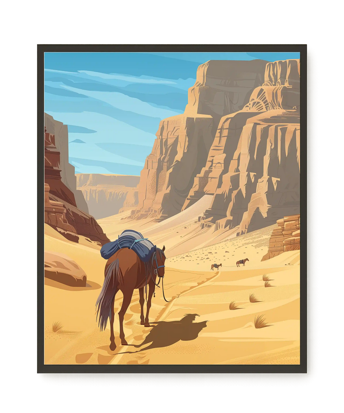 Camel Caravan Path Canvas Wall Art