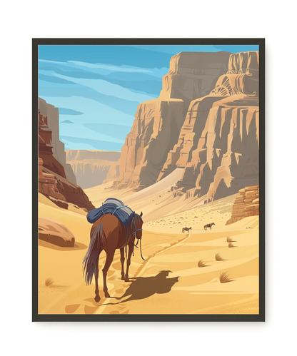 Camel Caravan Path Canvas Wall Art
