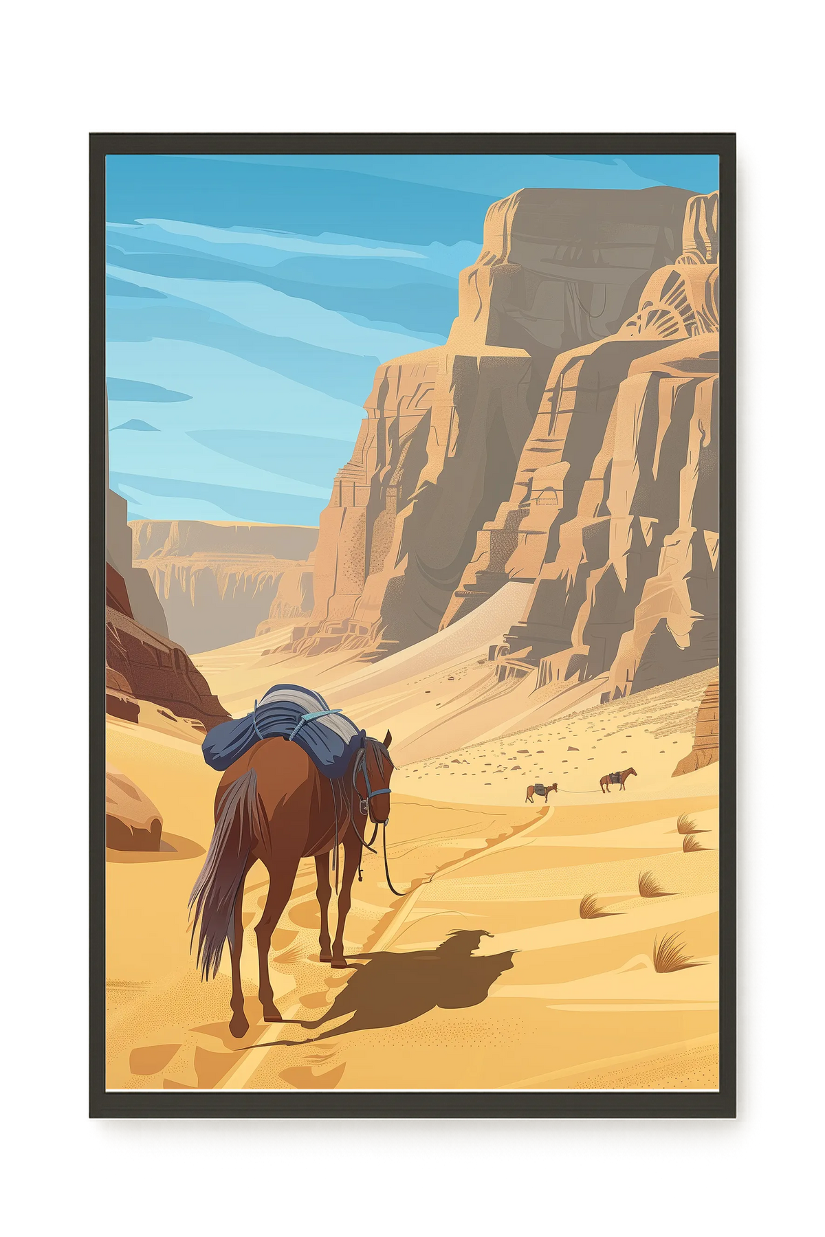 Camel Caravan Path Canvas Wall Art