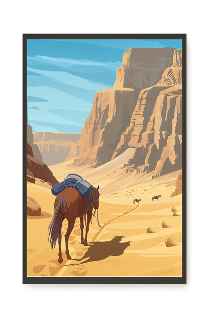 Camel Caravan Path Canvas Wall Art