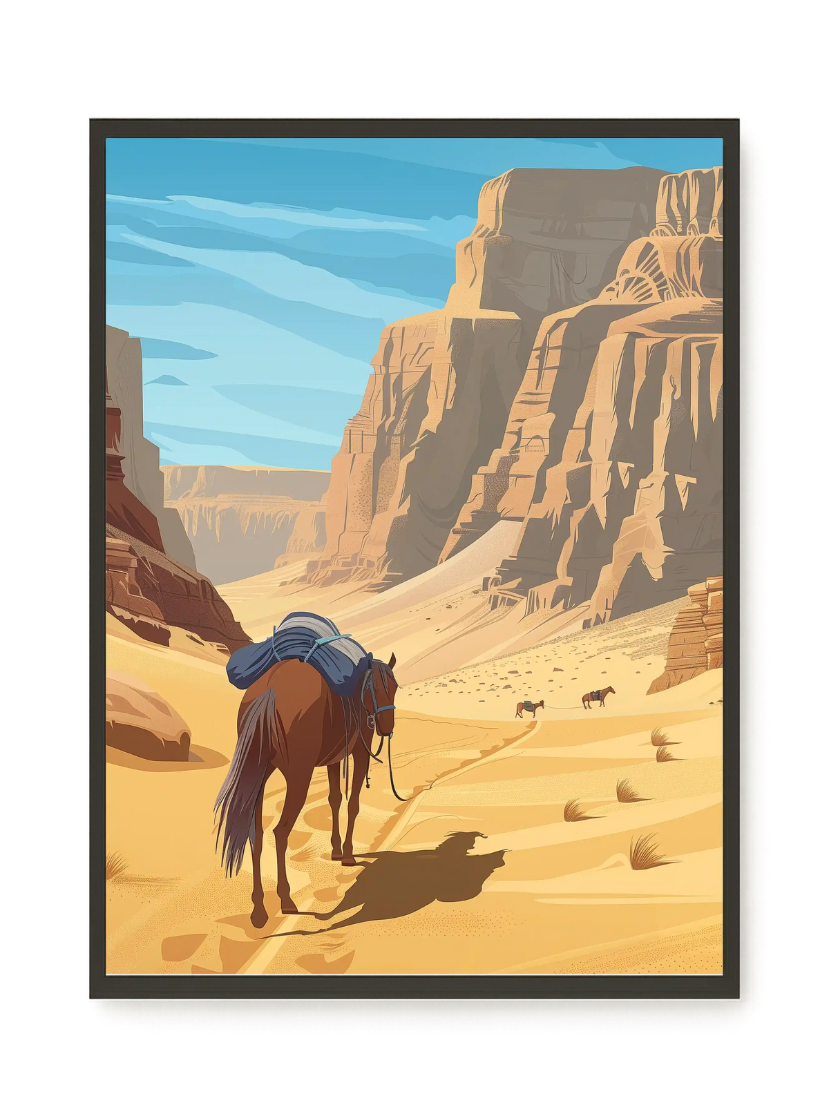 Camel Caravan Path Canvas Wall Art