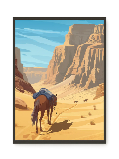 Camel Caravan Path Canvas Wall Art