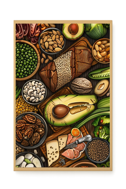 Whole Food Ingredients Canvas Wall Art