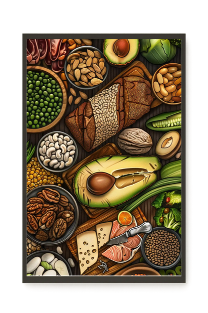 Whole Food Ingredients Canvas Wall Art