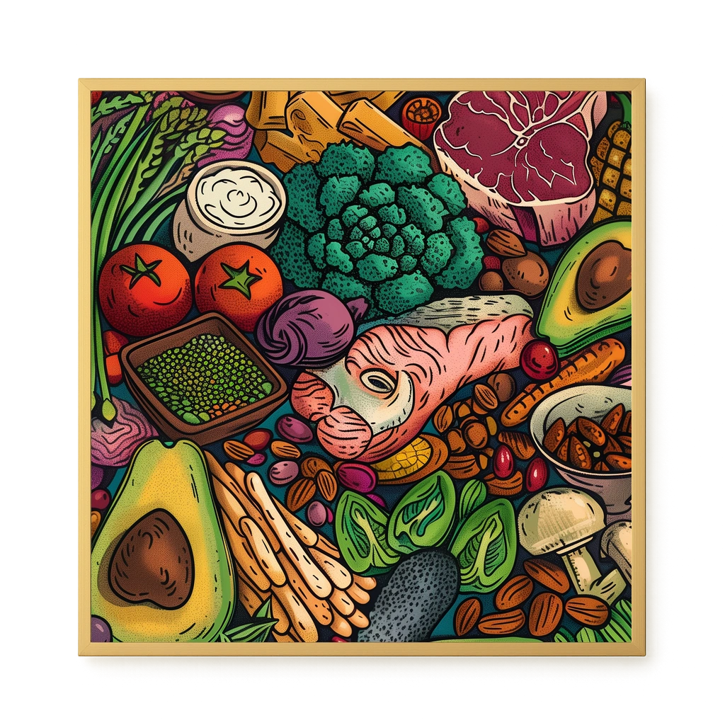 Balanced Healthy Food Canvas Wall Art