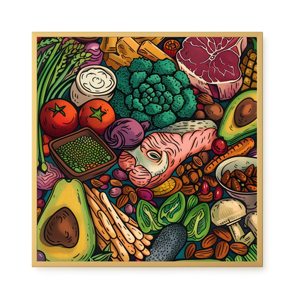 Balanced Healthy Food Canvas Wall Art