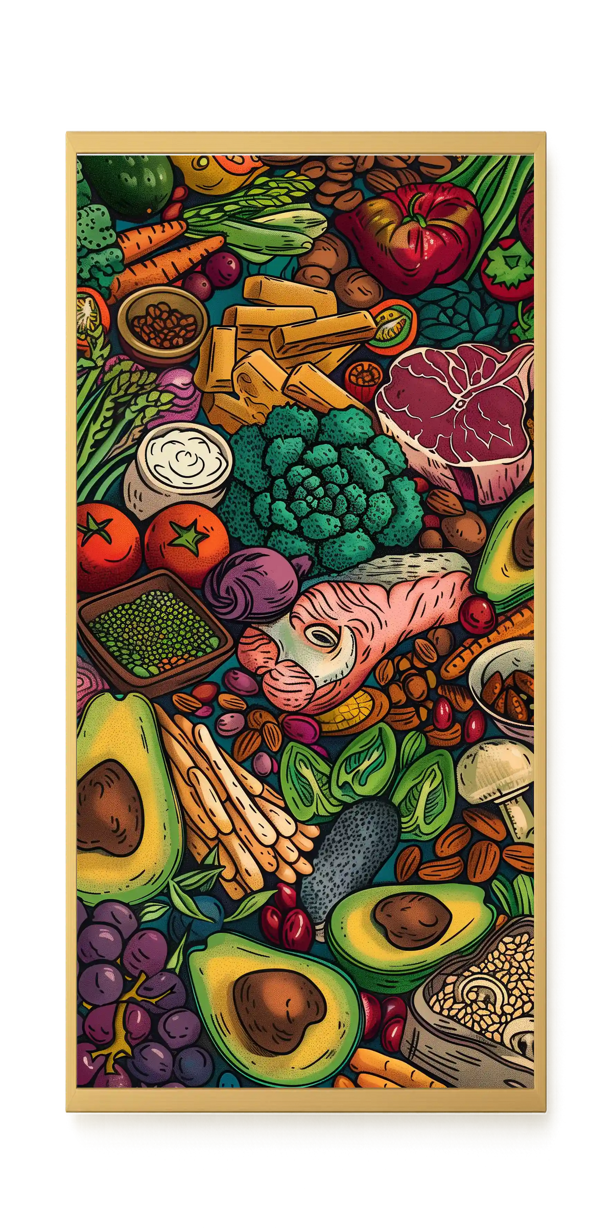 Balanced Healthy Food Canvas Wall Art