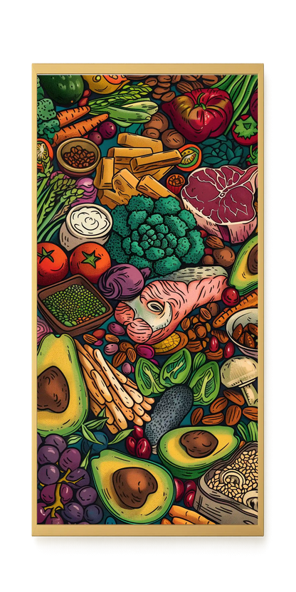 Balanced Healthy Food Canvas Wall Art