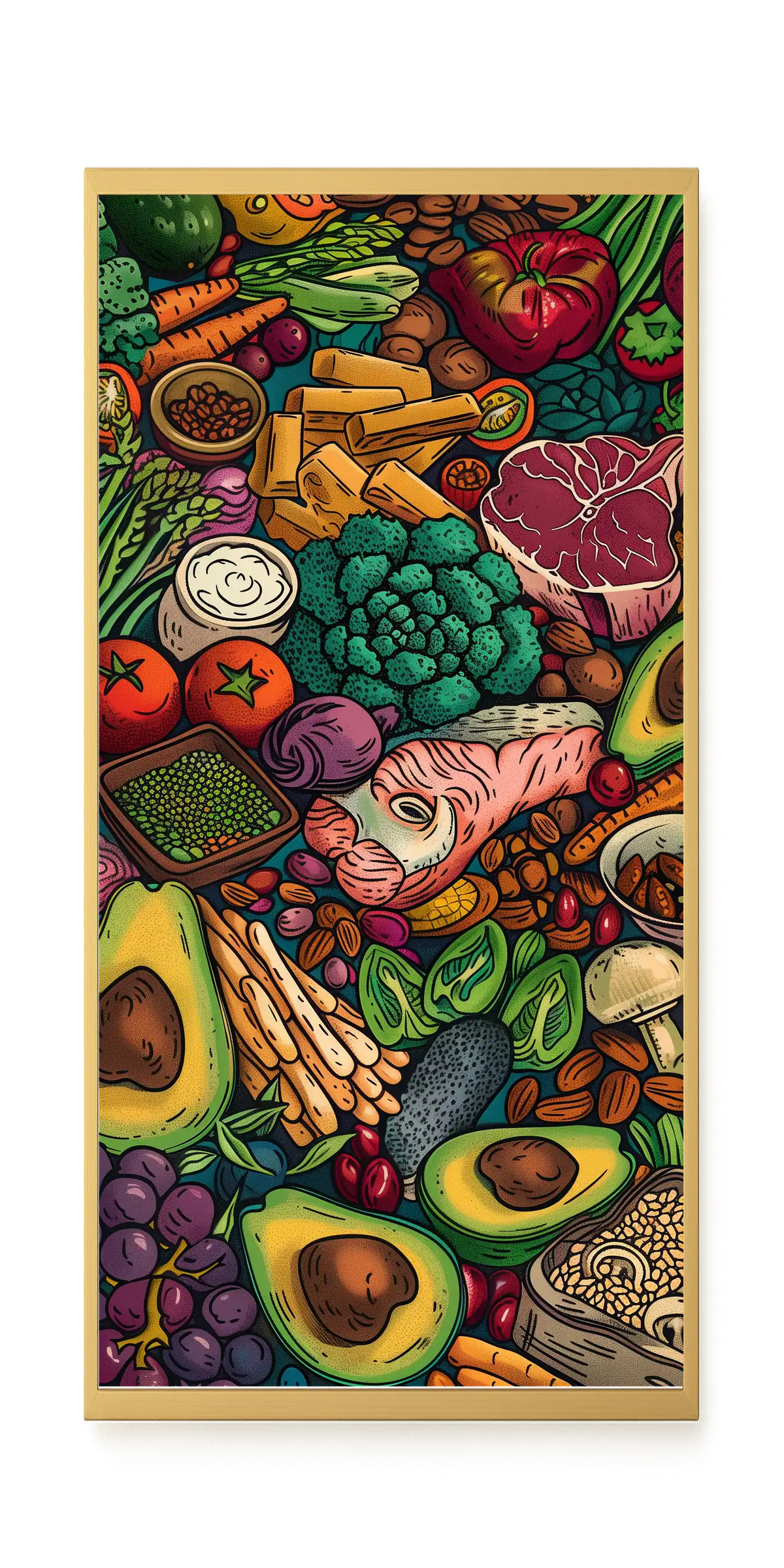 Balanced Healthy Food Canvas Wall Art