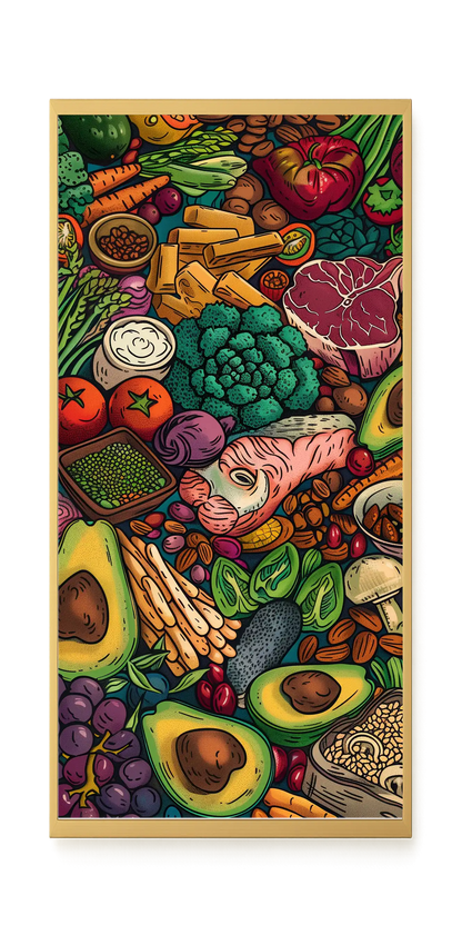 Balanced Healthy Food Canvas Wall Art