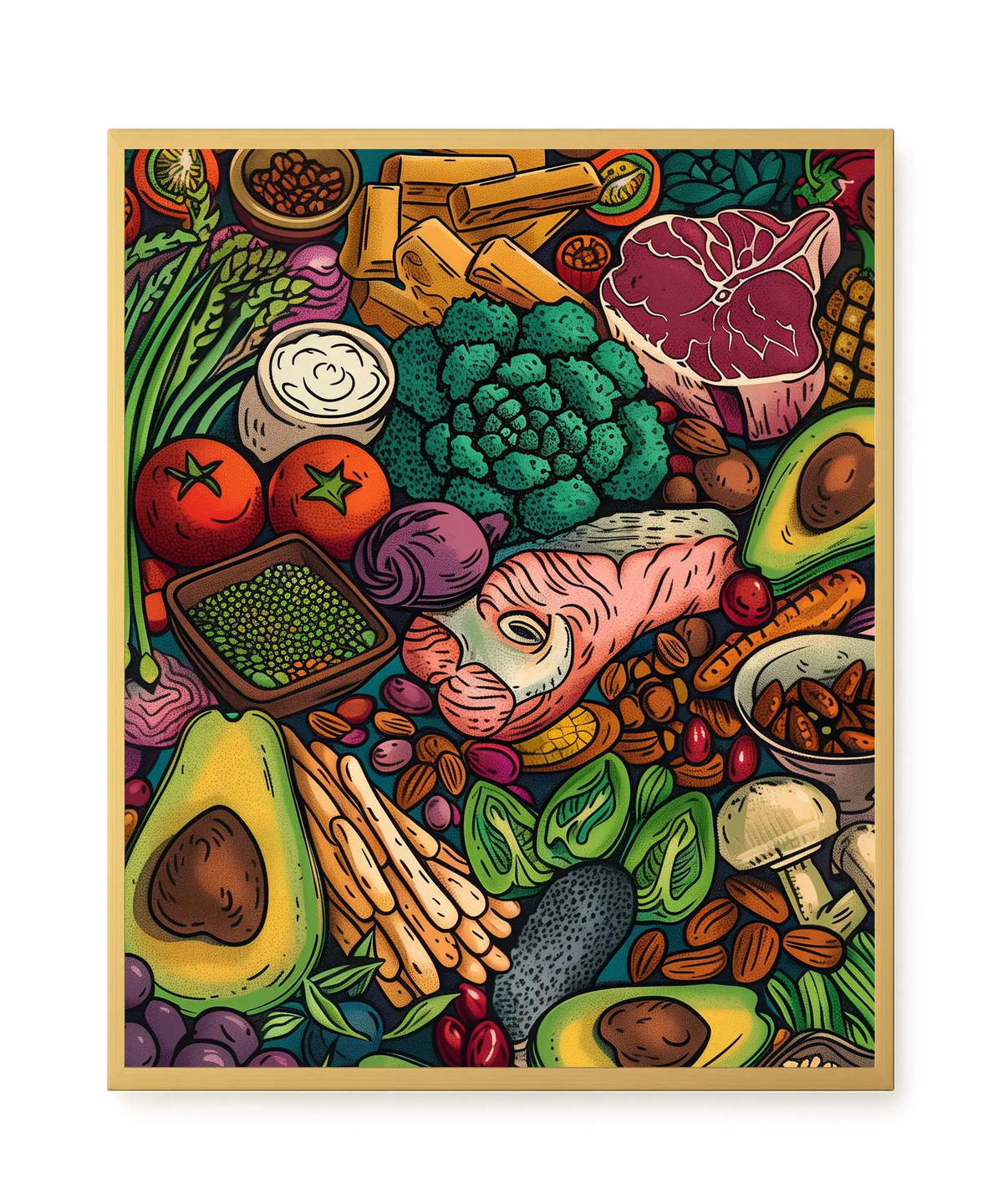 Balanced Healthy Food Canvas Wall Art