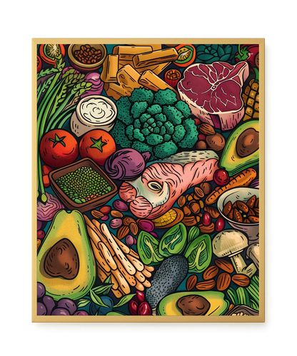 Balanced Healthy Food Canvas Wall Art