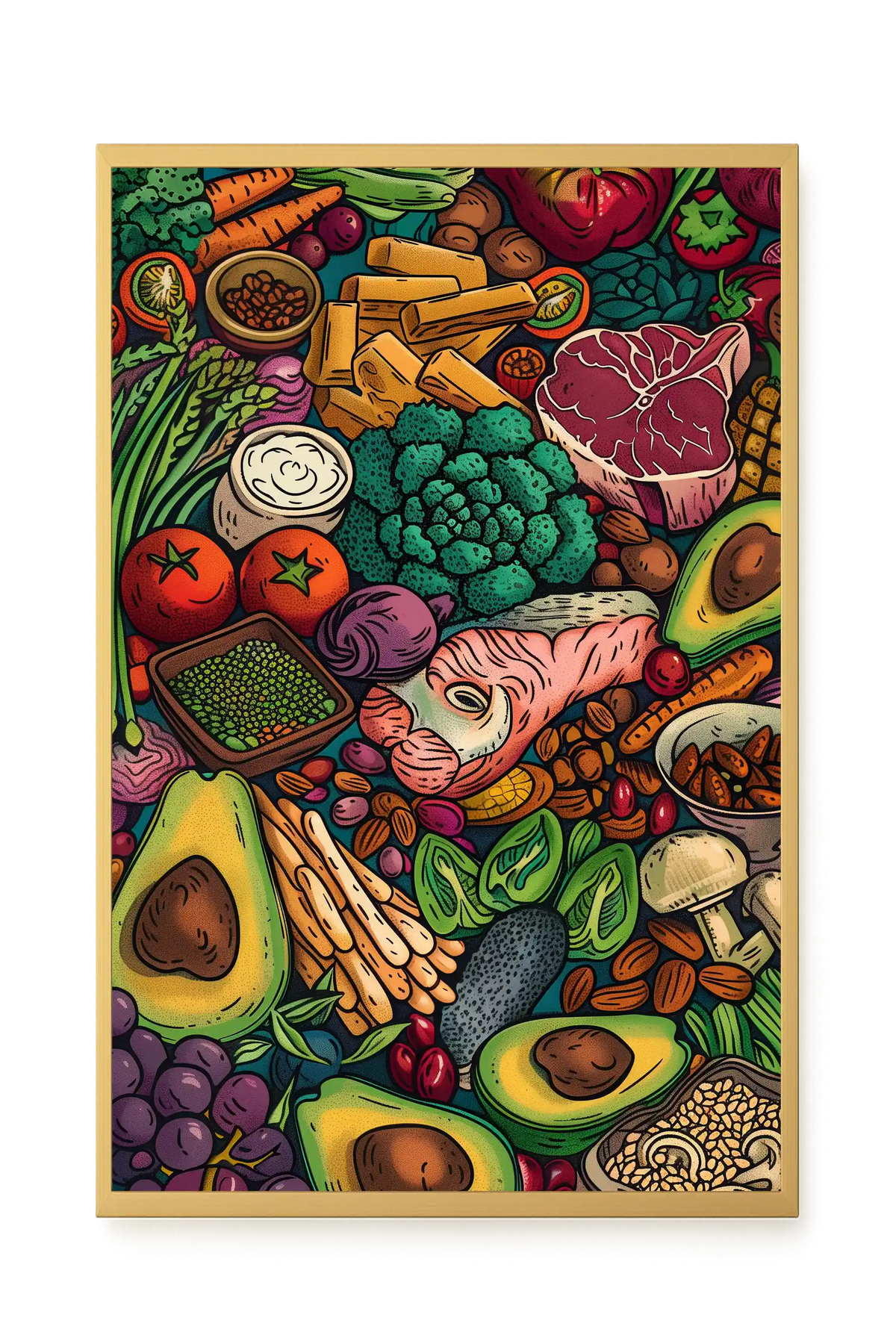 Balanced Healthy Food Canvas Wall Art