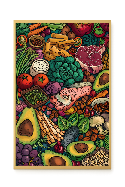 Balanced Healthy Food Canvas Wall Art
