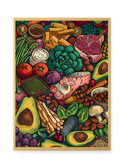 Balanced Healthy Food Canvas Wall Art