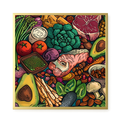 Balanced Healthy Food Canvas Wall Art