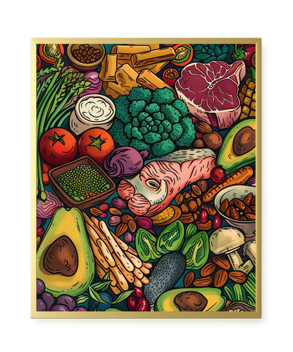 Balanced Healthy Food Canvas Wall Art