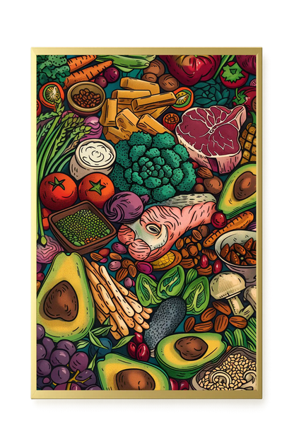 Balanced Healthy Food Canvas Wall Art