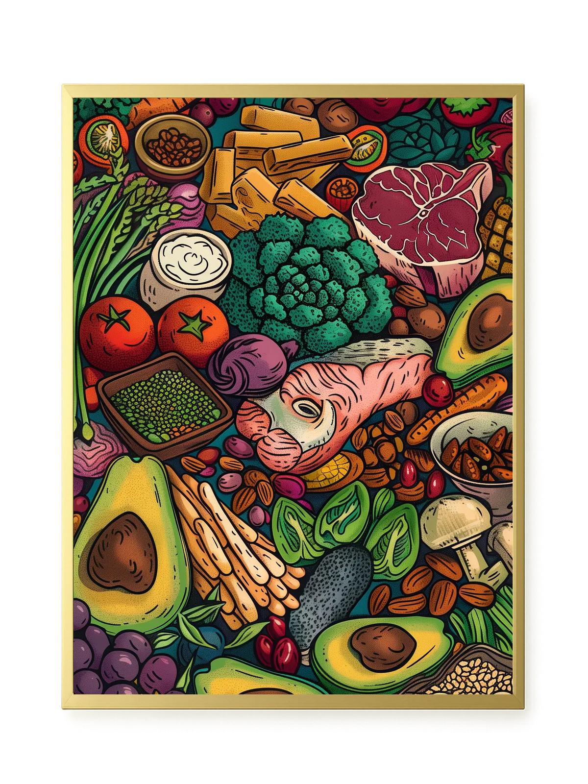 Balanced Healthy Food Canvas Wall Art