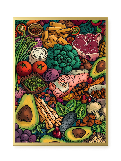 Balanced Healthy Food Canvas Wall Art