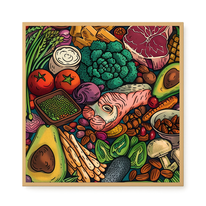 Balanced Healthy Food Canvas Wall Art