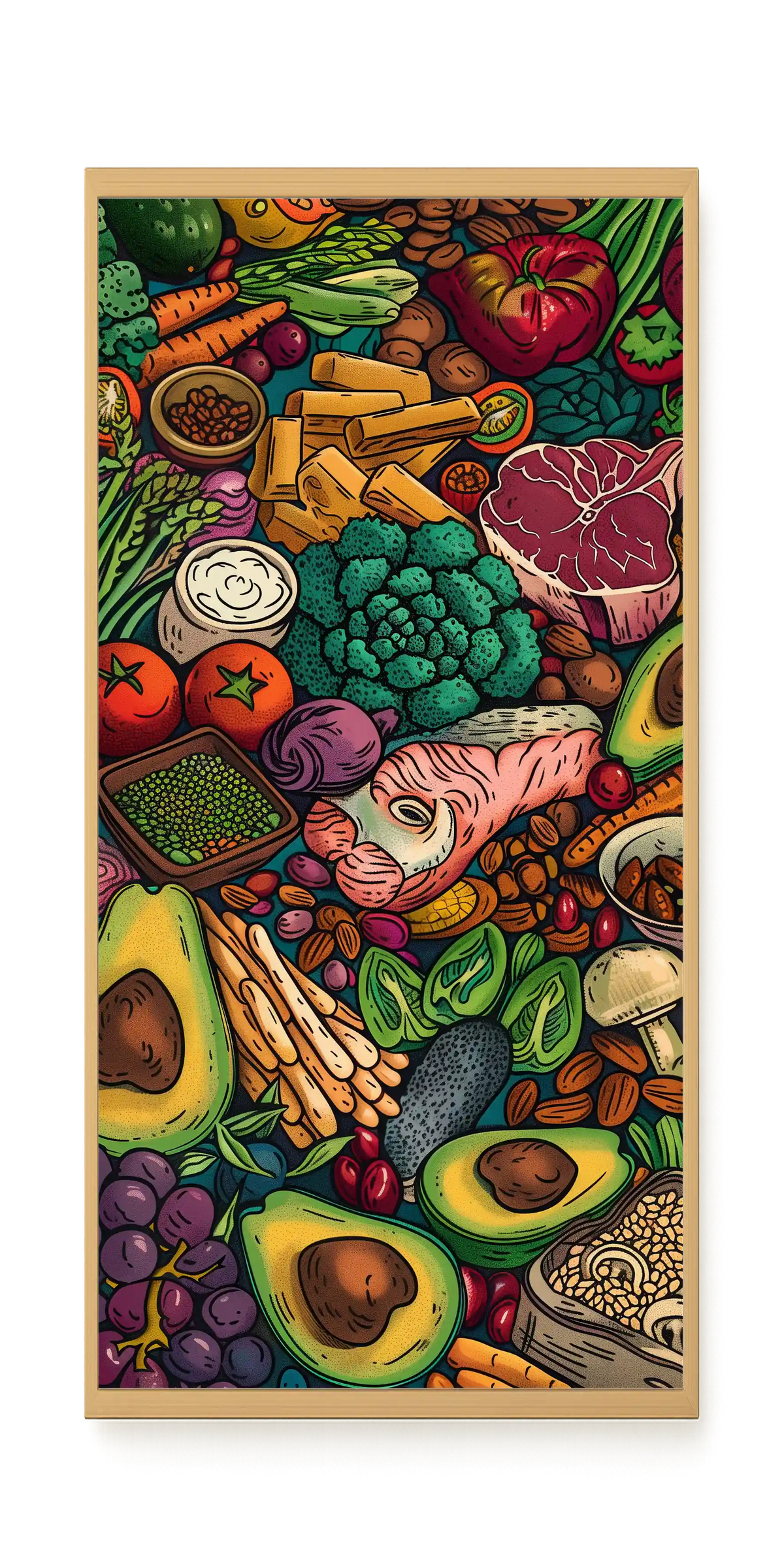 Balanced Healthy Food Canvas Wall Art