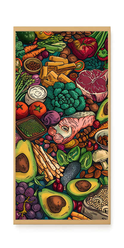 Balanced Healthy Food Canvas Wall Art